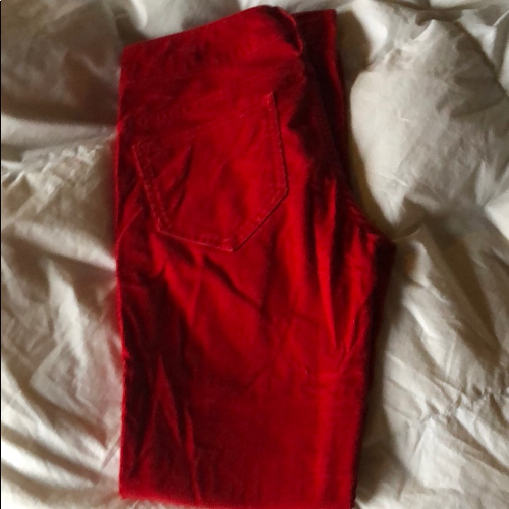 Red Skinny Corduroys